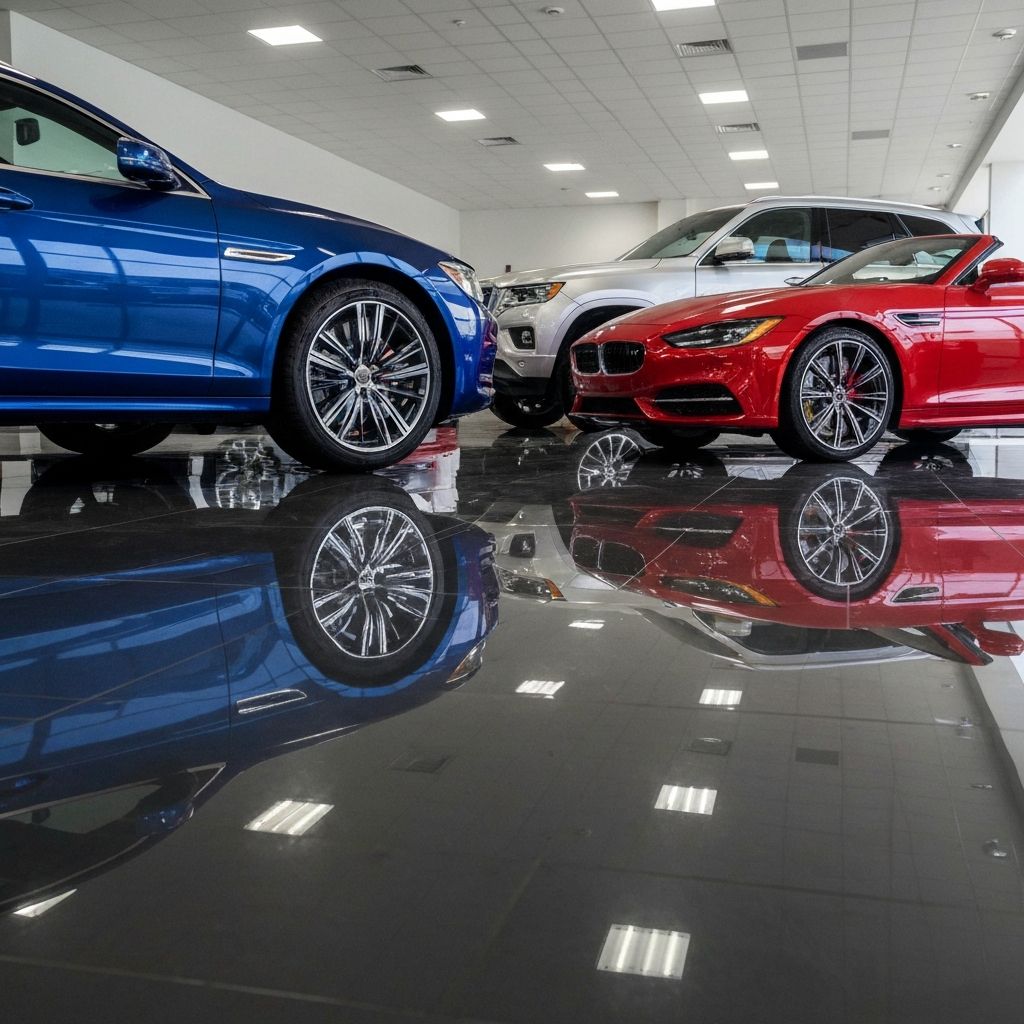 Car dealership showroom floor