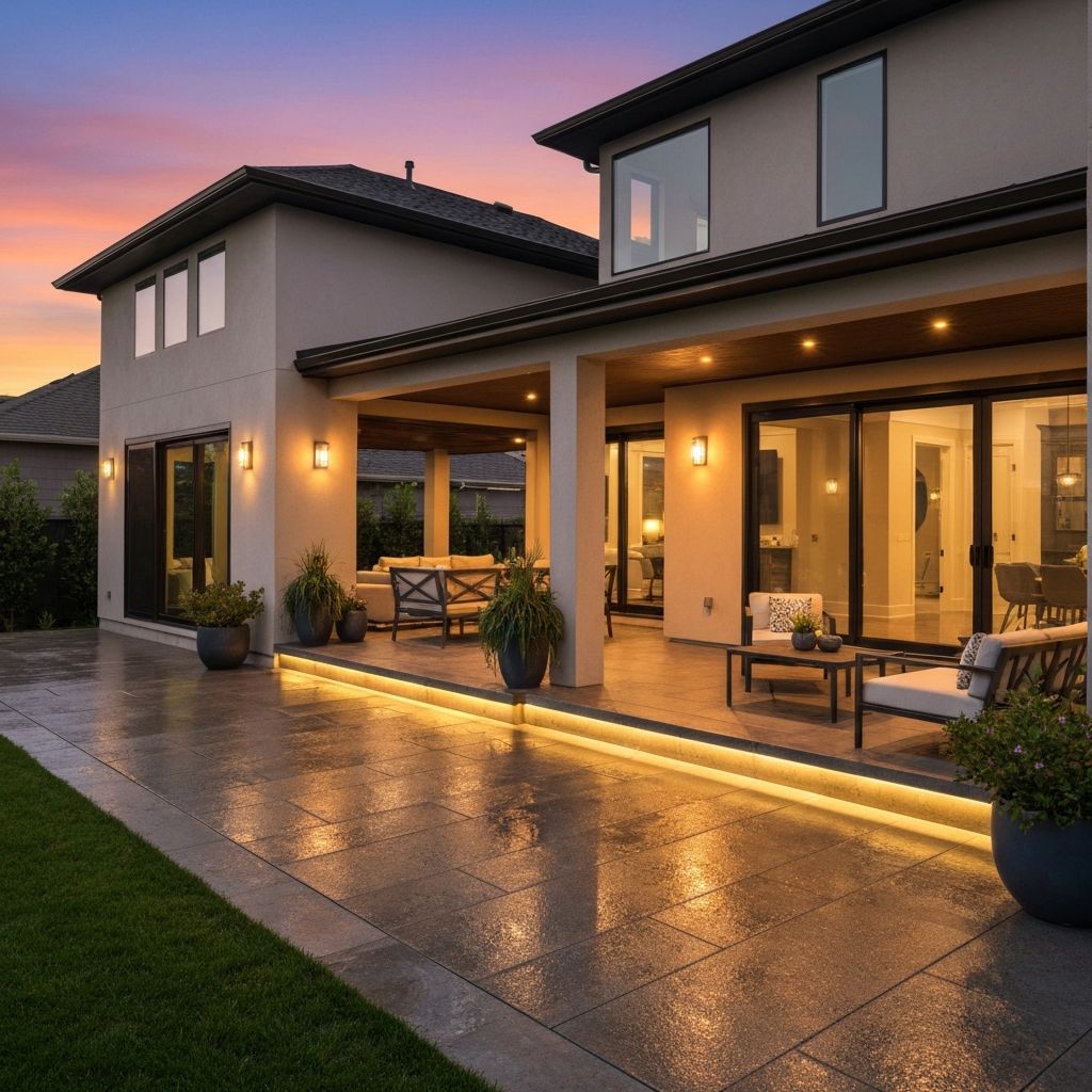 Custom residential patio resin floor